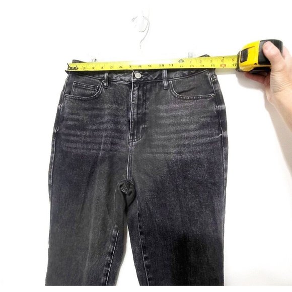 Pacsun Charcoal Black Mom Jeans Womens Size 28 Tapered Leg Stretch Whiskering - Picture 4 of 8